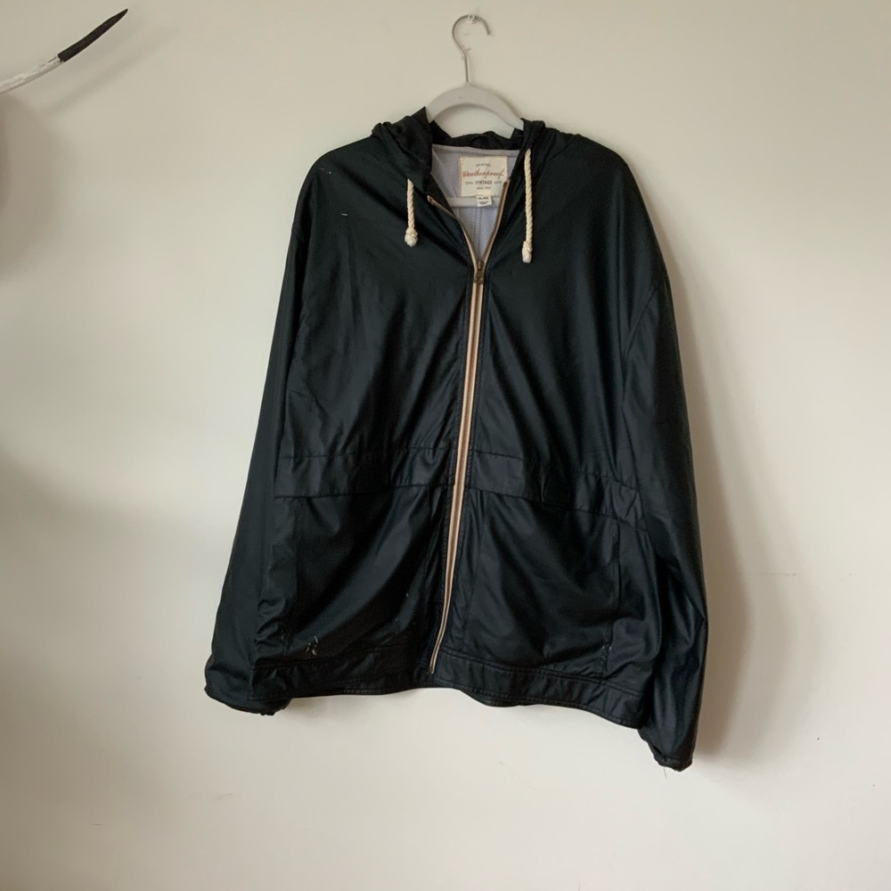 Mens Weatherproof black jacket with hoodie